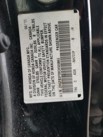 2HGFB2F99CH505865 - 2012 HONDA CIVIC EXL BLACK photo 12