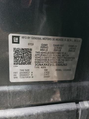 3GNAXKEV1LS506263 - 2020 CHEVROLET EQUINOX LT GRAY photo 13