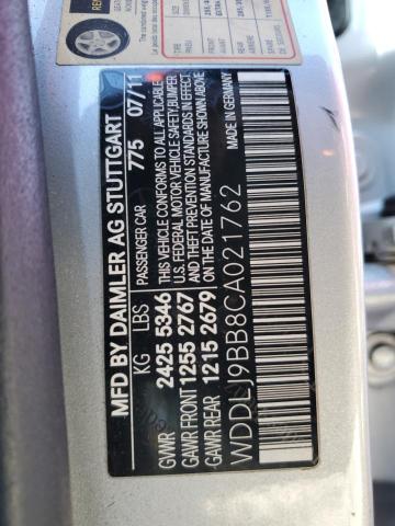 WDDLJ9BB8CA021762 - 2012 MERCEDES-BENZ CLS 550 4MATIC SILVER photo 12