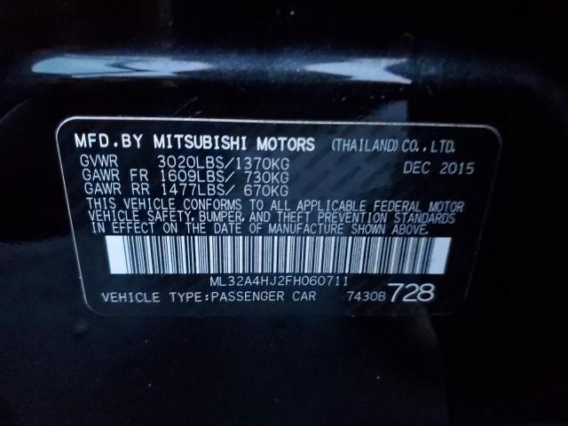 ML32A4HJ2FH060711 - 2015 MITSUBISHI MIRAGE ES BLACK photo 13