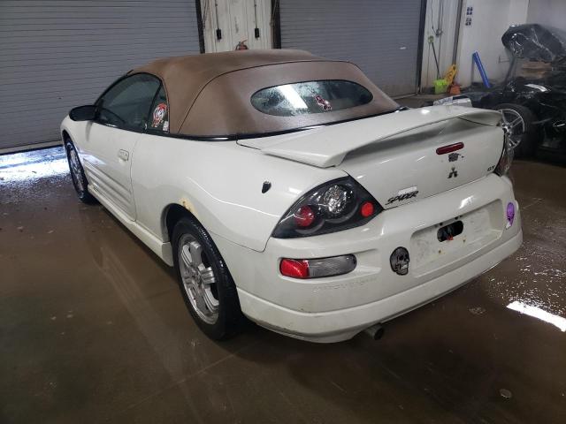 4A3AE55H61E005674 - 2001 MITSUBISHI ECLIPSE SPYDER GT WHITE photo 2