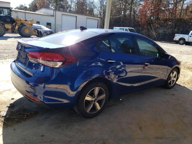 3KPFL4A72JE267637 - 2018 KIA FORTE LX BLUE photo 3