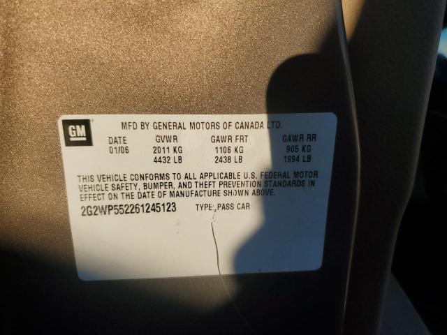 2G2WP552261245123 - 2006 PONTIAC GRAND PRIX 米色 照片 12