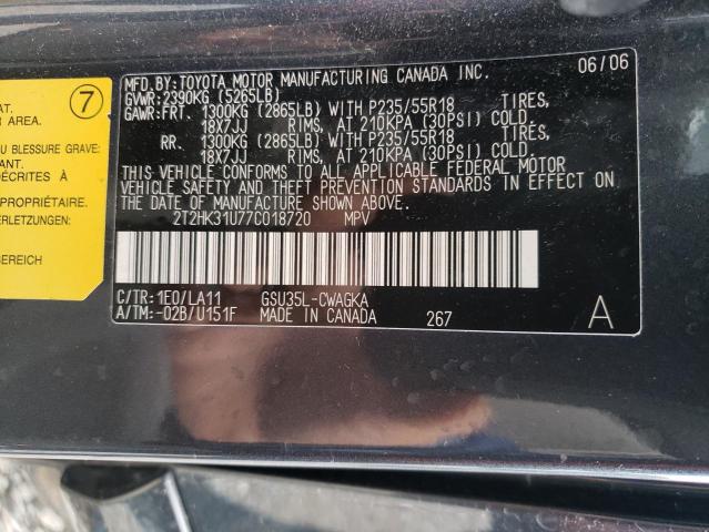 2T2HK31U77C018720 - 2007 LEXUS RX 350 GRAY photo 13