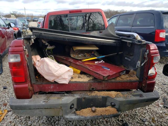 1FTYR14U24PA32344 - 2004 FORD RANGER SUPER CAB RED photo 6