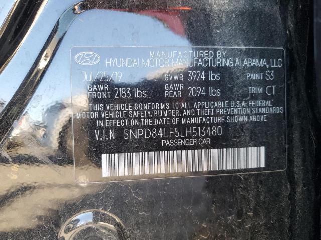 5NPD84LF5LH513480 - 2020 HYUNDAI ELANTRA SEL BLACK photo 12