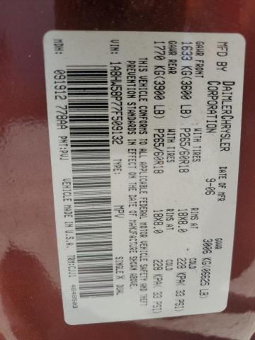 1A8HW58P77F509132 - 2007 CHRYSLER ASPEN LIMITED 勃艮第红 照片 13