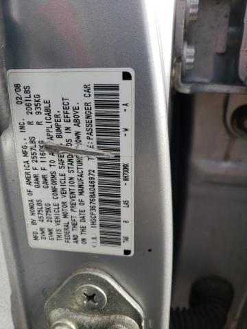 1HGCP36768A046972 - 2008 HONDA ACCORD EX SILVER photo 13