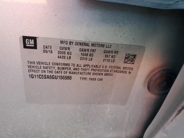 1G11C5SA6GU156988 - 2016 CHEVROLET MALIBU LIM LT Күміс фото 12