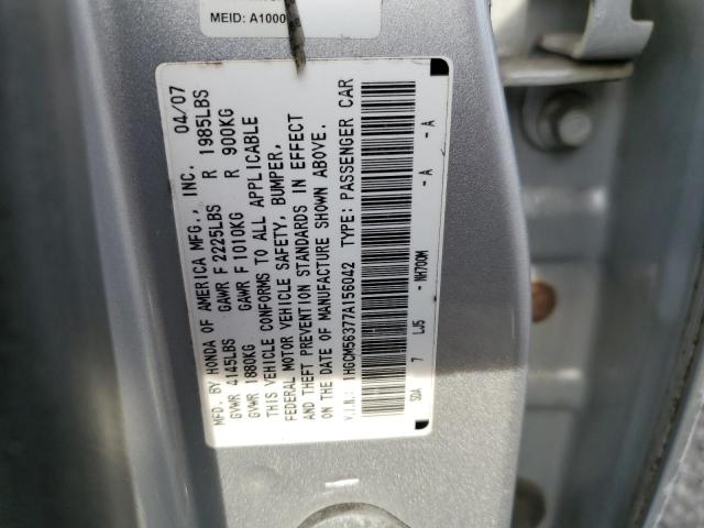 1HGCM56377A156042 - 2007 HONDA ACCORD SE SILVER photo 12