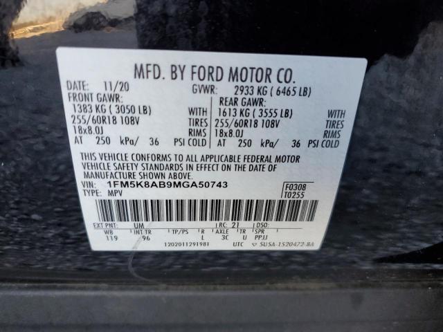 1FM5K8AB9MGA50743 - 2021 FORD EXPLORER POLICE INTERCEPTOR 黑色 照片 13