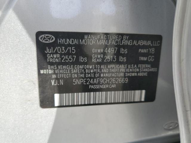 5NPE24AF9GH262669 - 2016 HYUNDAI SONATA SE SILVER photo 12