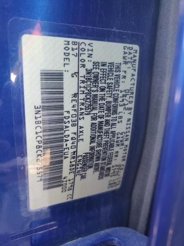 3N1BC1CP8CK275579 - 2012 NISSAN VERSA S BLUE photo 13