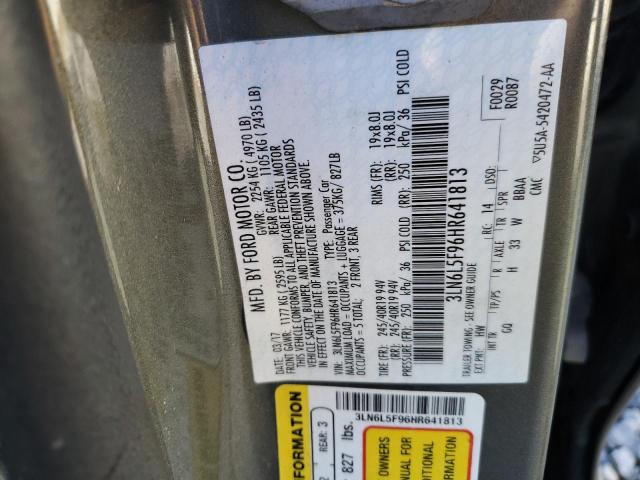 3LN6L5F96HR641813 - 2017 LINCOLN MKZ RESERVE ნაცრისფერი ფოტო 12