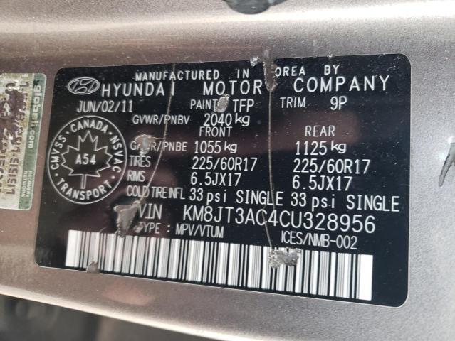 KM8JT3AC4CU328956 - 2012 HYUNDAI TUCSON GL GRAY photo 13