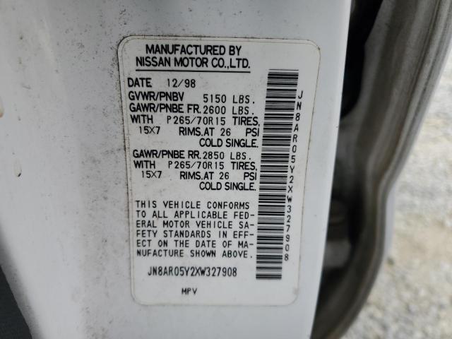 JN8AR05Y2XW327908 - 1999 NISSAN PATHFINDER LE 白色 照片 12