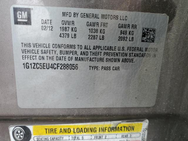 1G1ZC5EU4CF288056 - 2012 CHEVROLET MALIBU 1LT 棕色 照片 12