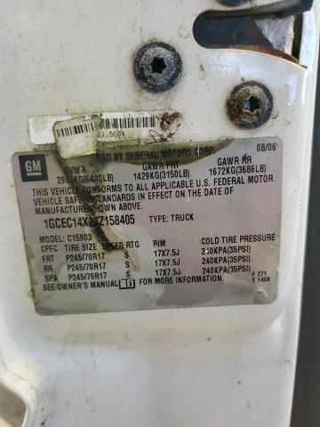 1GCEC14X27Z158405 - 2007 CHEVROLET SILVERADO C1500 CLASSIC WHITE photo 13