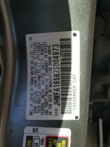 JHMFA16587S004973 - 2007 HONDA CIVIC LX GRAY photo 12