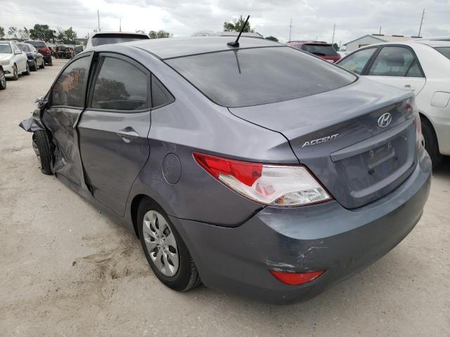 KMHCT4AE0GU031897 - 2016 HYUNDAI ACCENT SE GRAY photo 3