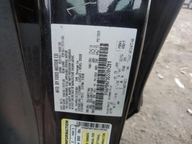 1FA6P0H73G5109384 - 2016 FORD FUSION SE BLACK photo 12