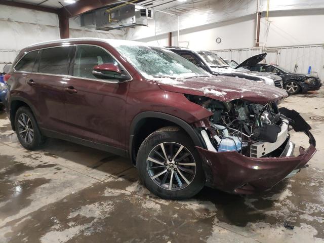 5TDJZRFH1KS701562 - 2019 TOYOTA HIGHLANDER SE BURGUNDY photo 4