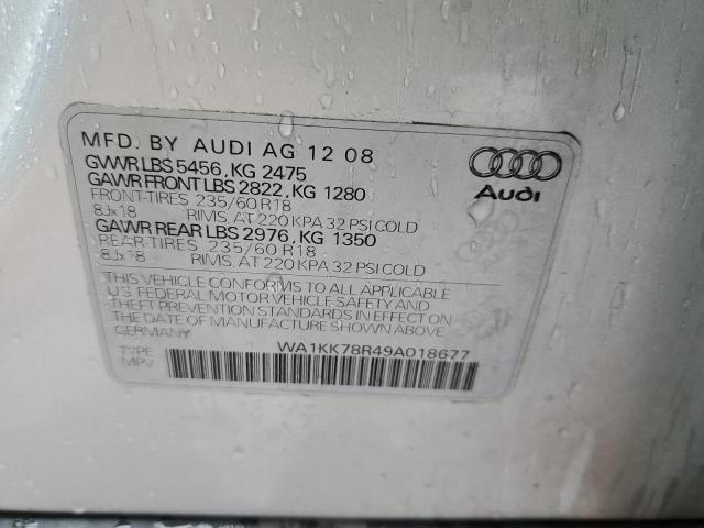 WA1KK78R49A018677 - 2009 AUDI Q5 3.2 GRAY photo 12