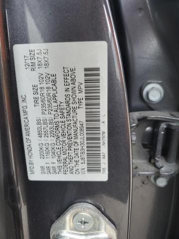 5J8TB3H30JL008947 - 2018 ACURA RDX GRAY photo 13