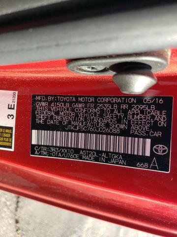 JTKJF5C76GJ026088 - 2016 TOYOTA SCION TC 红色 照片 12