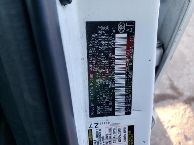 2T1KR32E76C604748 - 2006 TOYOTA COROLLA MA XR WHITE photo 12