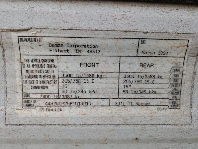 44H200P25P1013010 - 1993 DAMON HORNET WHITE photo 10