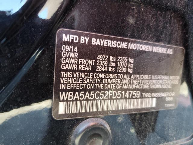 WBA5A5C52FD514759 - 2015 BMW 528 I BLACK photo 12