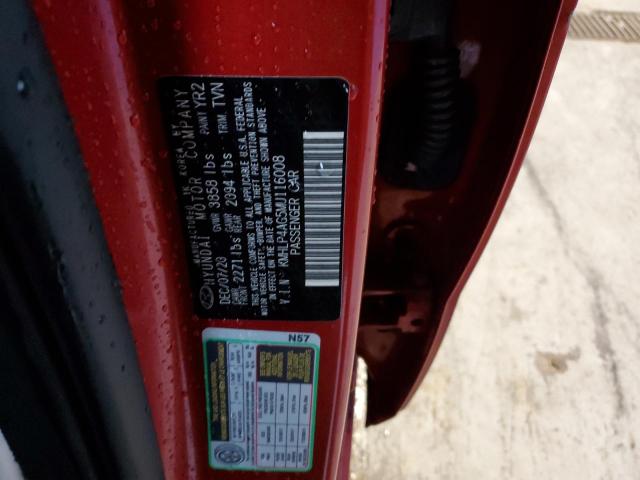 KMHLP4AG5MU116008 - 2021 HYUNDAI ELANTRA LIMITED RED photo 13