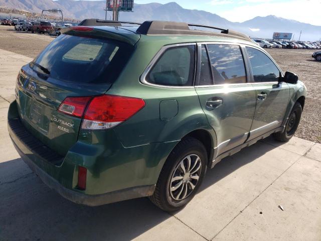 4S4BRBAC4B3333995 - 2011 SUBARU OUTBACK 2.5I GREEN photo 3