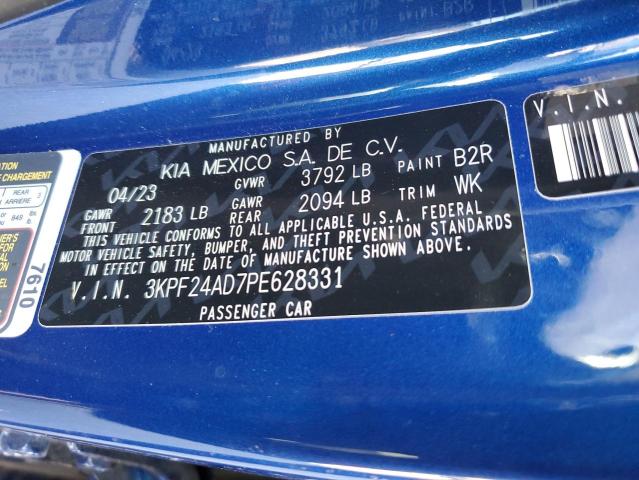 3KPF24AD7PE628331 - 2023 KIA FORTE LX BLUE photo 12