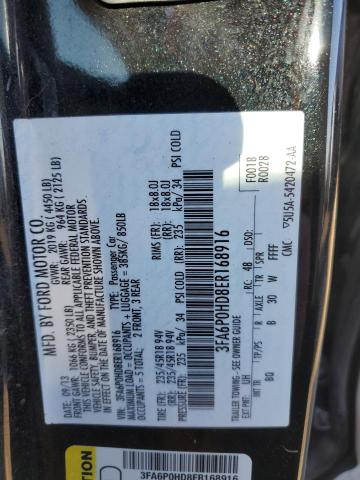 3FA6P0HD8ER168916 - 2014 FORD FUSION SE BLACK photo 12