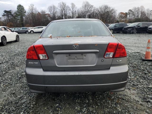 2HGES16645H528579 - 2005 HONDA CIVIC LX GRAY photo 6