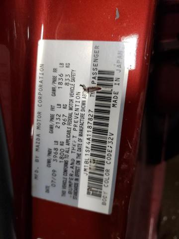 JM1BL1SF4A1187827 - 2010 MAZDA 3 I RED photo 12