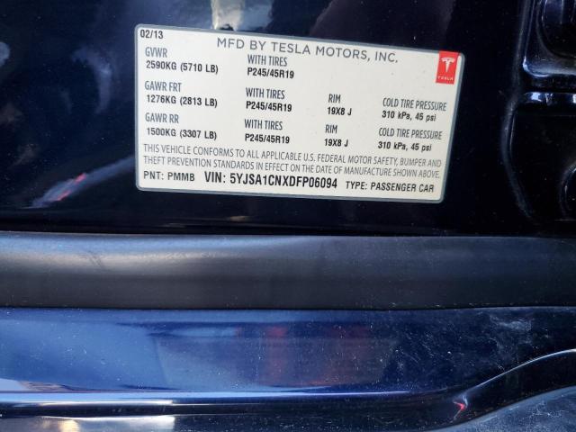 5YJSA1CNXDFP06094 - 2013 TESLA MODEL S Կապույտ լուսանկար 12