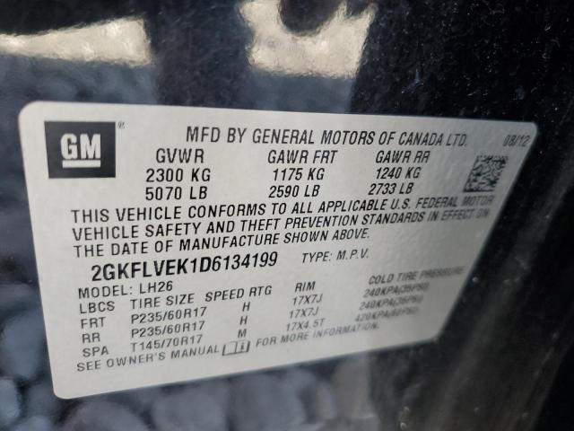 2GKFLVEK1D6134199 - 2013 GMC TERRAIN SLT BLACK photo 13