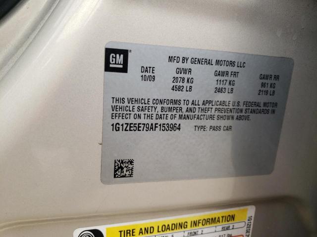 1G1ZE5E79AF153964 - 2010 CHEVROLET MALIBU LTZ ოქროსფერი ფოტო 12