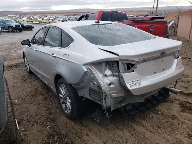 3FA6P0LU7HR344138 - 2017 FORD FUSION SE HYBRID SILVER photo 2