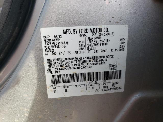 2FMDK4GC4DBC62378 - 2013 FORD EDGE SE WHITE photo 13