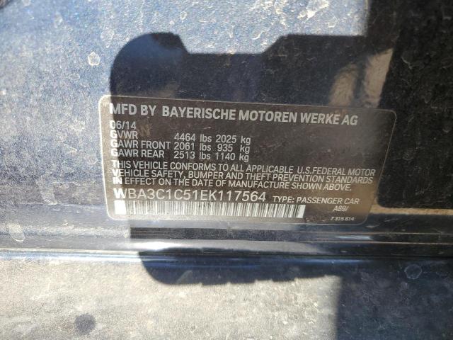 WBA3C1C51EK117564 - 2014 BMW 328 I SULEV BLUE photo 12