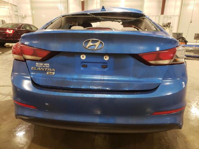 KMHD74LF0HU423536 - 2017 HYUNDAI ELANTRA SE BLUE photo 6