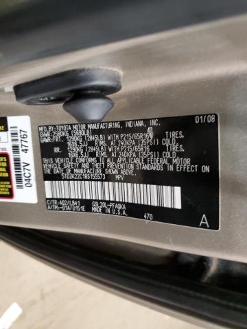 5TDZK22C18S155573 - 2008 TOYOTA SIENNA XLE CREAM photo 12