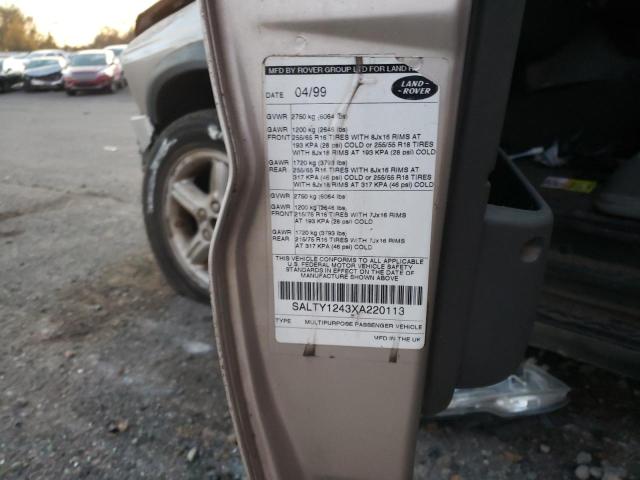 SALTY1243XA220113 - 1999 LAND ROVER DISCOVERY GRAY photo 12