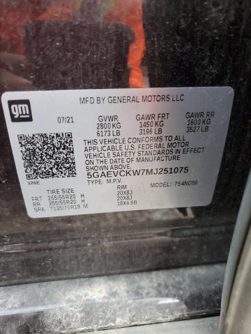 5GAEVCKW7MJ251075 - 2021 BUICK ENCLAVE AVENIR BURGUNDY photo 14