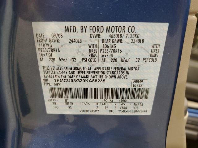 1FMCU93G29KA58235 - 2009 FORD ESCAPE XLT BLUE photo 13