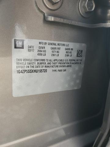 1G4ZP5SSXHU195720 - 2017 BUICK LACROSSE ESSENCE GRAY photo 12